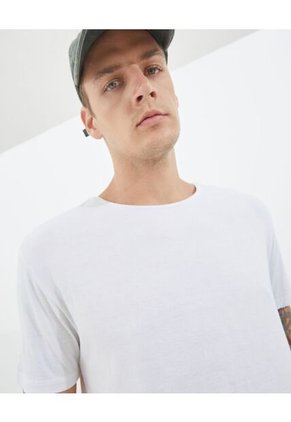 Camiseta Básica Cuello Redondo  Para Hombre Blanco Seven Seven
