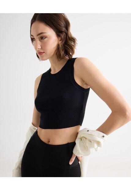 Camiseta Para Mujer Manga Sisa Cuello Redondo Color Negro Marca Seven Seven #28095505