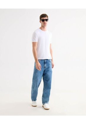 Camiseta Básica Cuello Redondo  Para Hombre Blanco Seven Seven