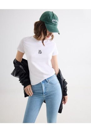 Camiseta Para Mujer Manga Corta Cuello Redondo Color Crudo Marca Seven Seven #28096549