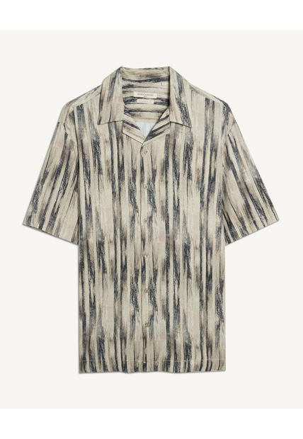 Camisa Para Hombre Manga Corta  Color Beige Marca Seven Seven #45011993
