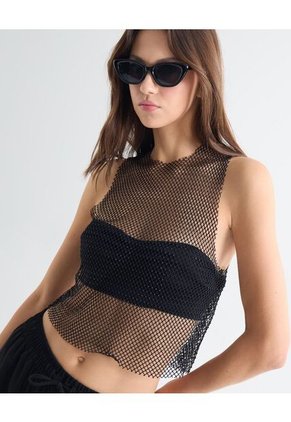 Camiseta Para Mujer Manga Sisa Color Negro Marca Seven Seven #28096003