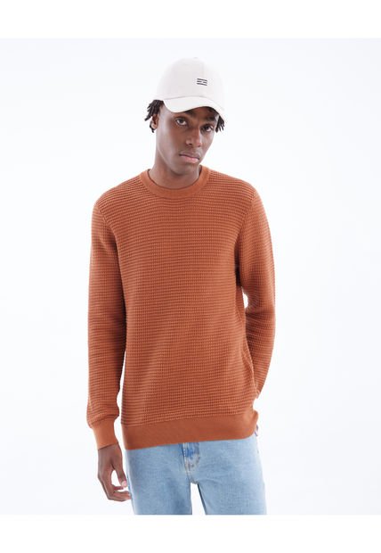 Saco Para Hombre Cuello Redondo Color Terracota Marca Seven Seven #45330214