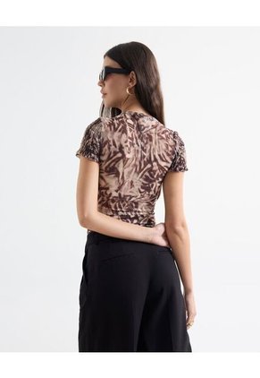 Camiseta Para Mujer Manga Corta Cuello Redondo Color Café Marca Seven Seven #28096251