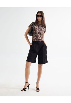 Camiseta Para Mujer Manga Corta Cuello Redondo Color Café Marca Seven Seven #28096251