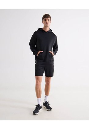 Hoodie Deportivo  Para Hombre Negro Seven Seven