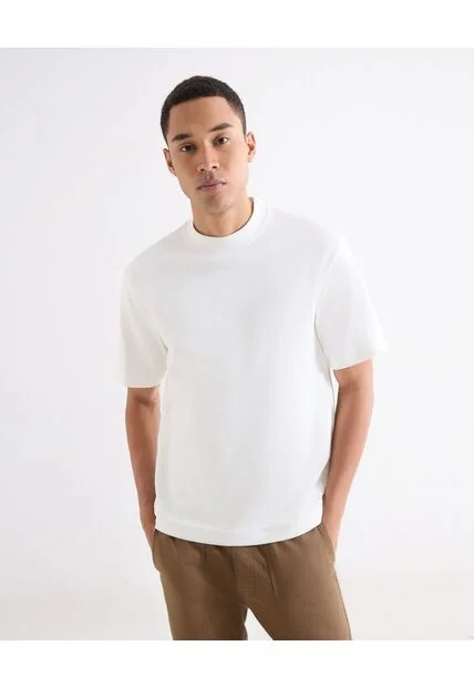 Camiseta Oversize De Tejido Suave  Para Hombre Marfil Seven Seven