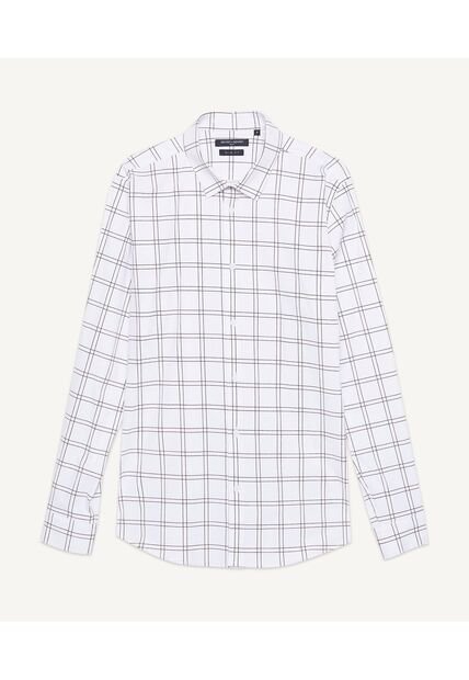 Camisa Cuello Gales  Para Hombre Blanco Seven Seven