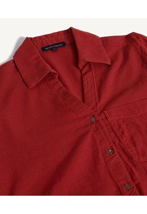 Camisa En Efecto Rústico  Para Mujer Terracota Seven Seven