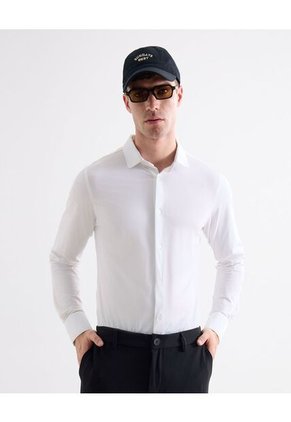 Camisa Para Hombre Manga Larga Cuello Casual M Color Blanco Marca Seven Seven #45011951