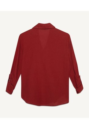 Camisa En Efecto Rústico  Para Mujer Terracota Seven Seven