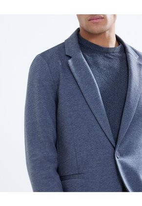 Blazer Desestructurado Con Botón   Para Hombre Negro Seven Seven