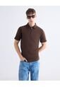 Polo  Para Hombre Cuello Tejido Sin Bolsillo Color Café Marca Seven Seven #45110920 de Seven Seven