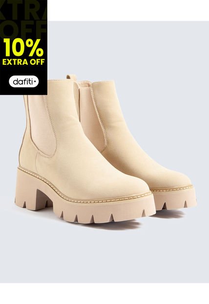 Botas Para Mujer Botin Color Beige Marca Seven Seven #28670078