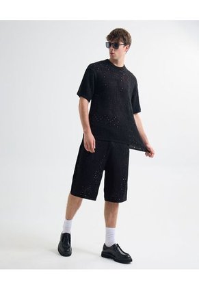 Bermuda Para Hombre Regular Largo Color Negro Marca Seven Seven #45100712