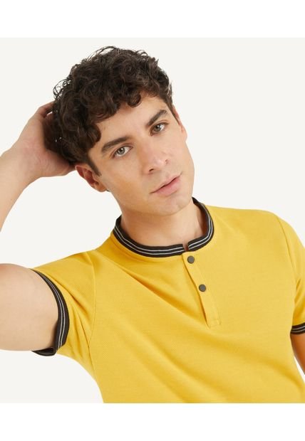 Polo Cuello Tejido Sin Bolsillo Hombre Seven Poliéster Amarillo 45110702-1252
