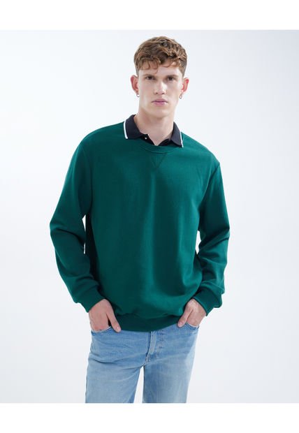 Buzo Para Hombre Cuello Redondo Color Verde  Marca Seven Seven #45060627
