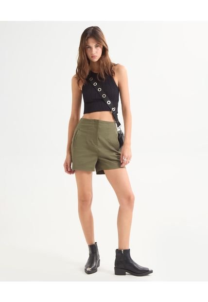 Short Para Mujer  Color Verde Oliva Marca Seven Seven #28191052