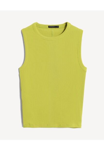 Camiseta  Para Mujer Manga Sisa Cuello Redondo Color Amarillo Marca Seven Seven #28097572