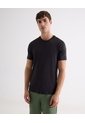 Camiseta Deportiva Texturizada  Para Hombre Negro Seven Seven de Seven Seven