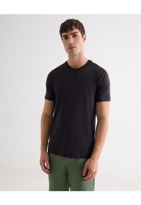 Camiseta Deportiva Texturizada Para Hombre Negro Seven Seven
