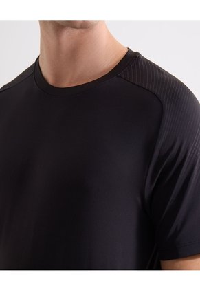 Camiseta Deportiva Texturizada Para Hombre Negro Seven Seven