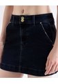 Falda Mini En Denim Oscuro  Para Mujer Negro Seven Seven de Seven Seven