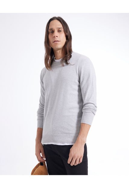 Saco Para Hombre Cuello Redondo Color Gris Jaspe Marca Seven Seven #45330215