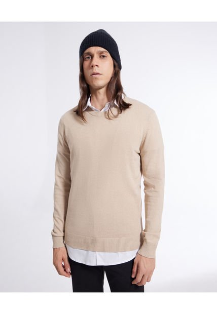 Saco Para Hombre Cuello Redondo Color Beige Marca Seven Seven #45330215