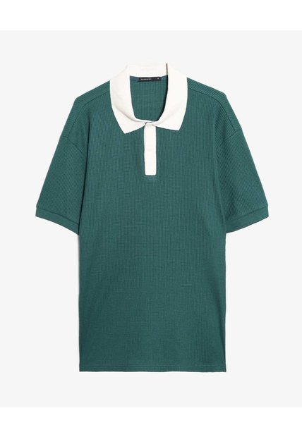 Polo Relaxed Tejida  Para Hombre Verde Seven Seven