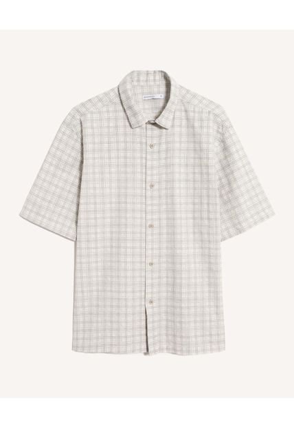 Camisa Para Hombre Manga Corta Sin Bolsillo Cuello Casual M Color Blanco Marca Seven Seven #45012146