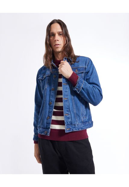 Chaqueta Para Hombre Trucker Color Azul  Marca Seven Seven #45080371