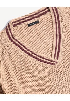 Saco Para Mujer Cuello V Color Camel Marca Seven Seven #28330678