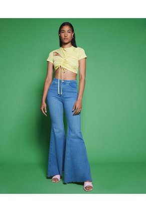 Camiseta Para Mujer Manga Corta Color Amarillo Marca Seven Seven #28095207