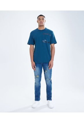 Camiseta Para Hombre Manga Corta Color Azul Oscuro Marca Seven Seven #45092429