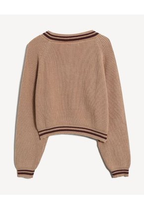 Saco Para Mujer Cuello V Color Camel Marca Seven Seven #28330678