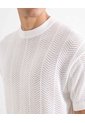 Camiseta Calada Tejida  Para Hombre Hueso Seven Seven de Seven Seven