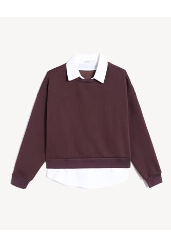 Buzo Cuello Camisa Integrado  Para Mujer Vino Seven Seven Seven Seven