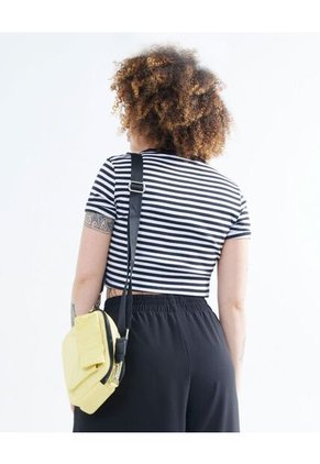 Crop Top A Rayas  Para Mujer Negro Seven Seven