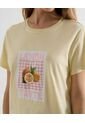 Camiseta Estampada Oversize Limones  Para Mujer Amarillo Seven Seven de Seven Seven