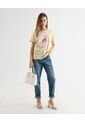 Camiseta Estampada Oversize Limones  Para Mujer Amarillo Seven Seven de Seven Seven