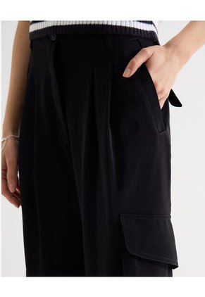 Pantalon Tipo Cargo  Para Mujer Negro Seven Seven