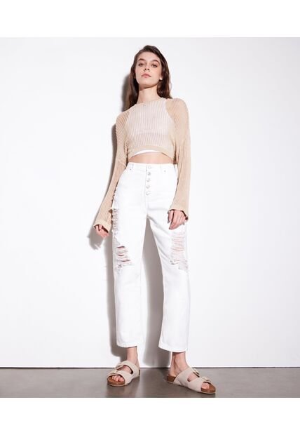 Jean Para Mujer Straight Color Crudo Marca Seven Seven #28160701