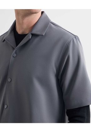 Camisa Resort Oversize  Para Hombre Gris Seven Seven