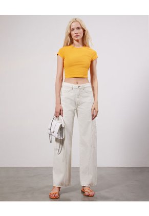 Camiseta Para Mujer Manga Corta Color Naranja Marca Seven Seven #28095676