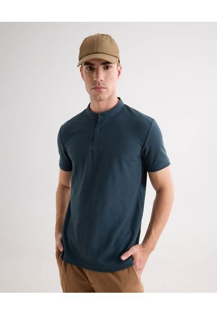 Polo Para Hombre Cuello Mao Sin Bolsillo Color Gris Marca Seven Seven #45110906