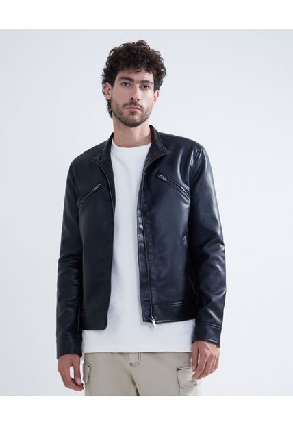 Chaqueta Para Hombre Pu Color Negro Marca Seven Seven #45080432