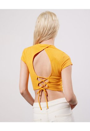 Camiseta Para Mujer Manga Corta Color Naranja Marca Seven Seven #28095676