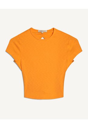 Camiseta Para Mujer Manga Corta Color Naranja Marca Seven Seven #28095676