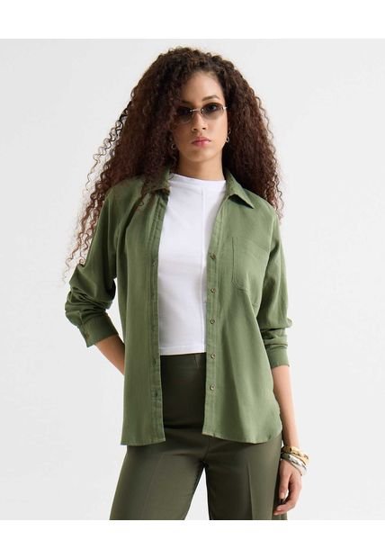 Blusa Para Mujer Manga Larga Color Verde Marca Seven Seven #28124077